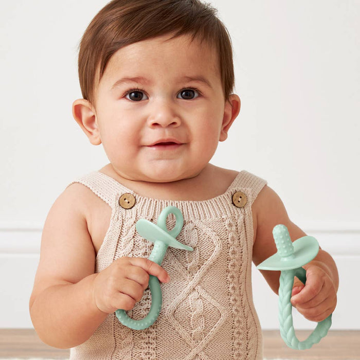 Itzy Pre-Feeding Teether Set™.  Use as a teether or to introduce self feeding.