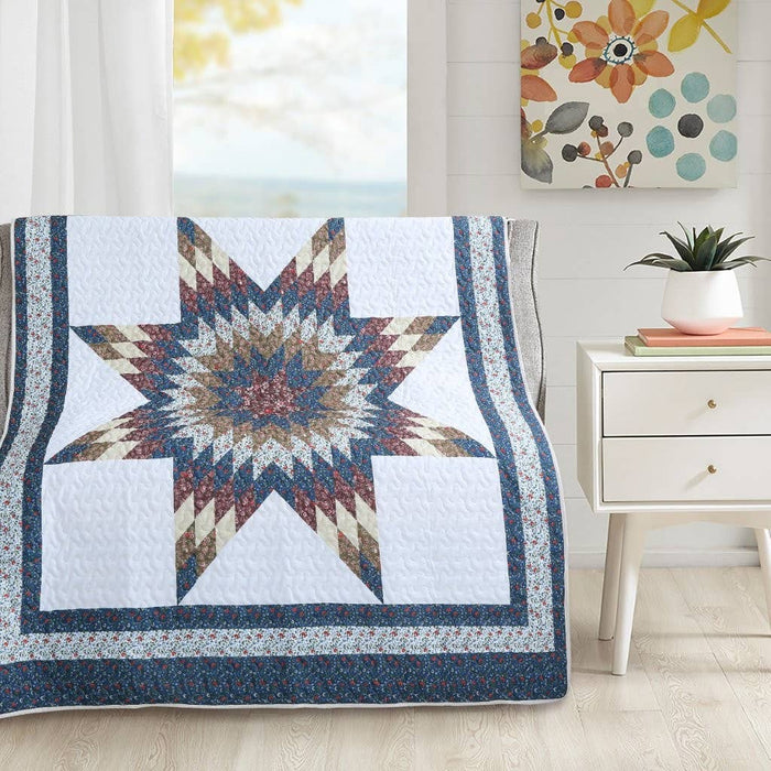 Virah Bella "Vibrant Echoes" Quilted 50x60 Throw Blanket