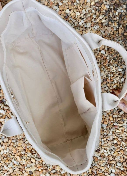 Melissa Tote Bag: Nude Quilted Purse by Caroline Hill