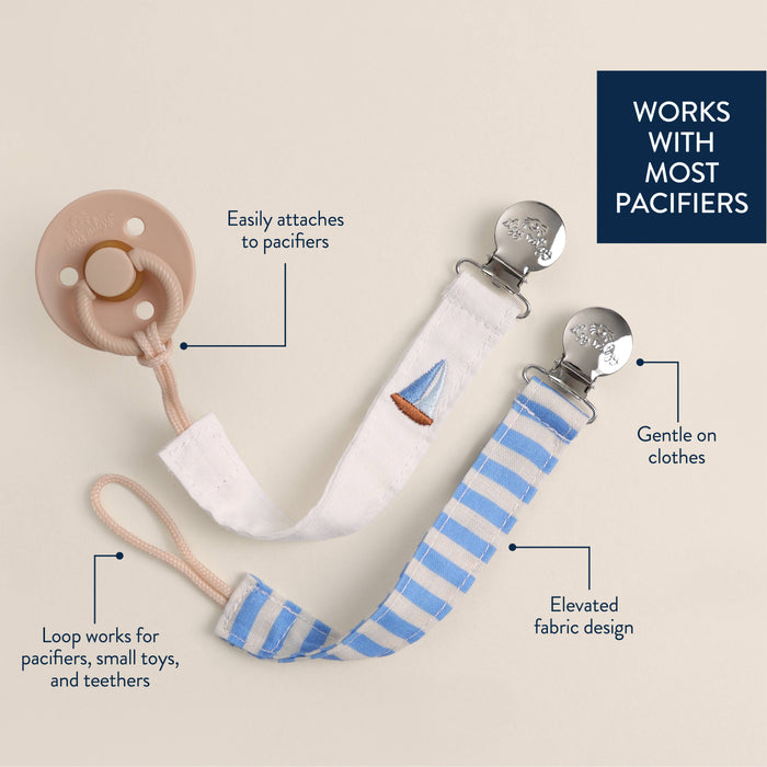 Itzy Clip™ - Fabric Pacifier Strap: Nautical