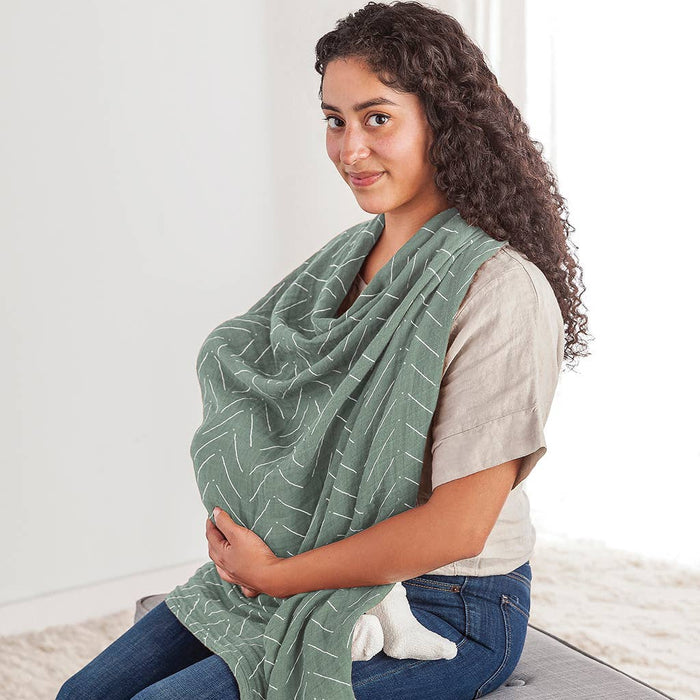 Breastfeeding Boss™: Toast Checkerboard Color.  Swaddle & Breastfeeding Cover in one.