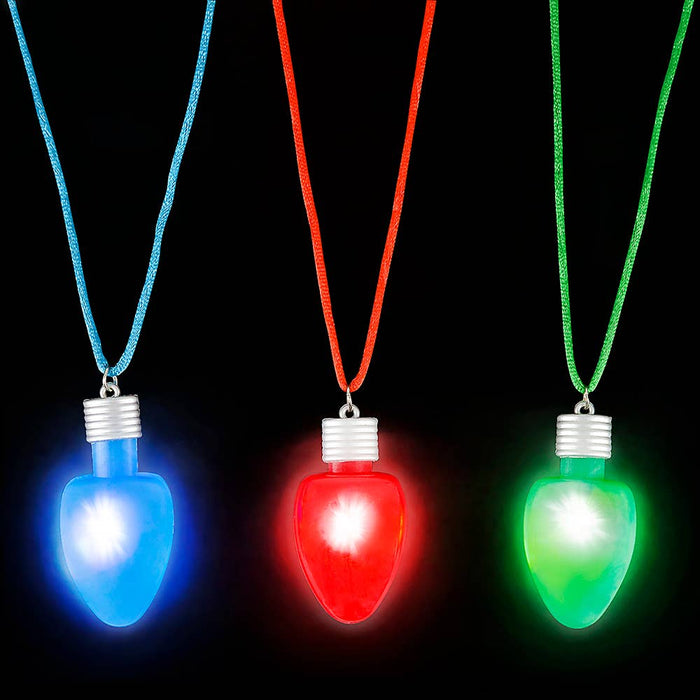 28" Flashing Christmas Bulb Necklace