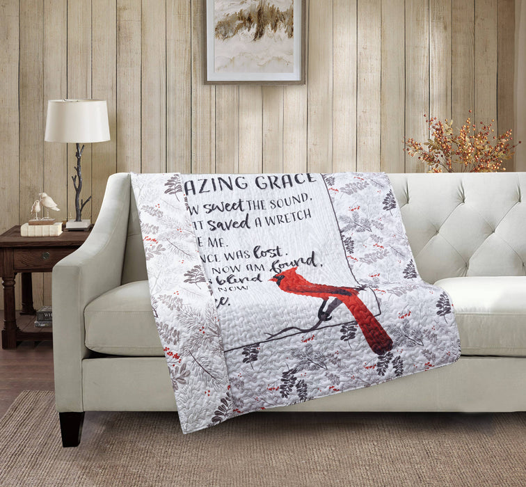 Cardinals Amazing Grace Inspirational Quilted Throw