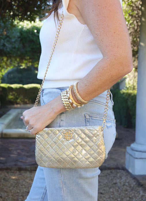 Livi Quilted Crossbody Purse Champagne Pop by Caroline Hill