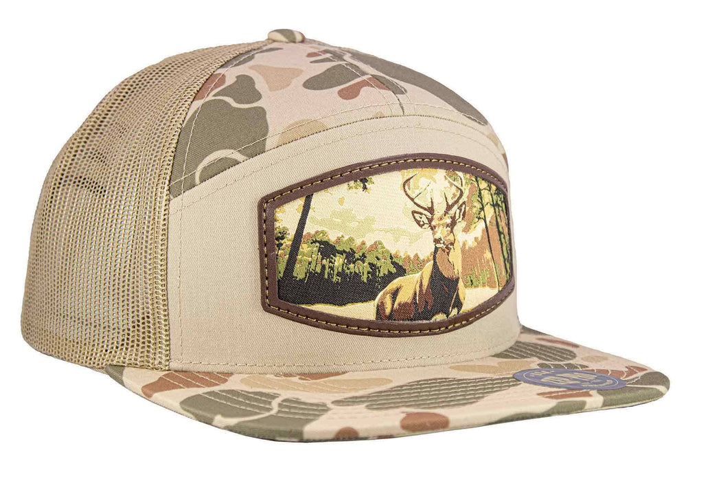 Buck Woven Patch Old School Camo Hat