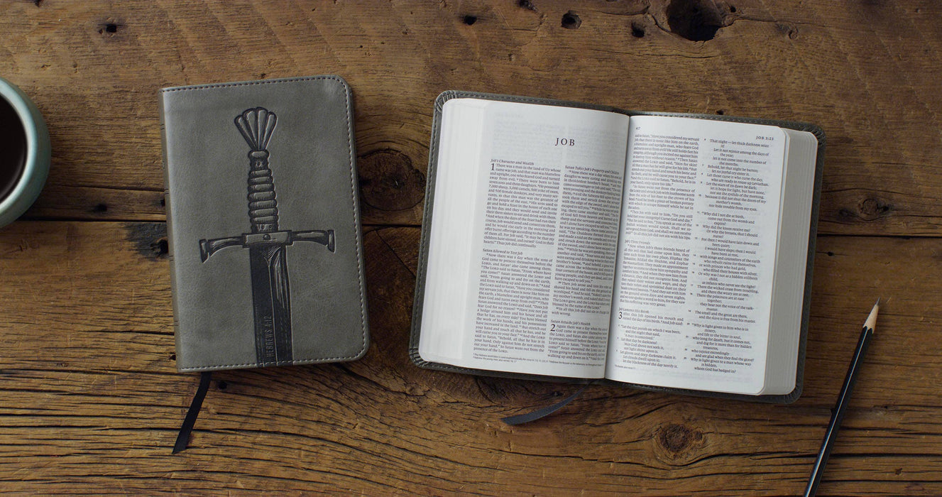 ESV Compact Bible, TruTone®, Silver, Sword Design