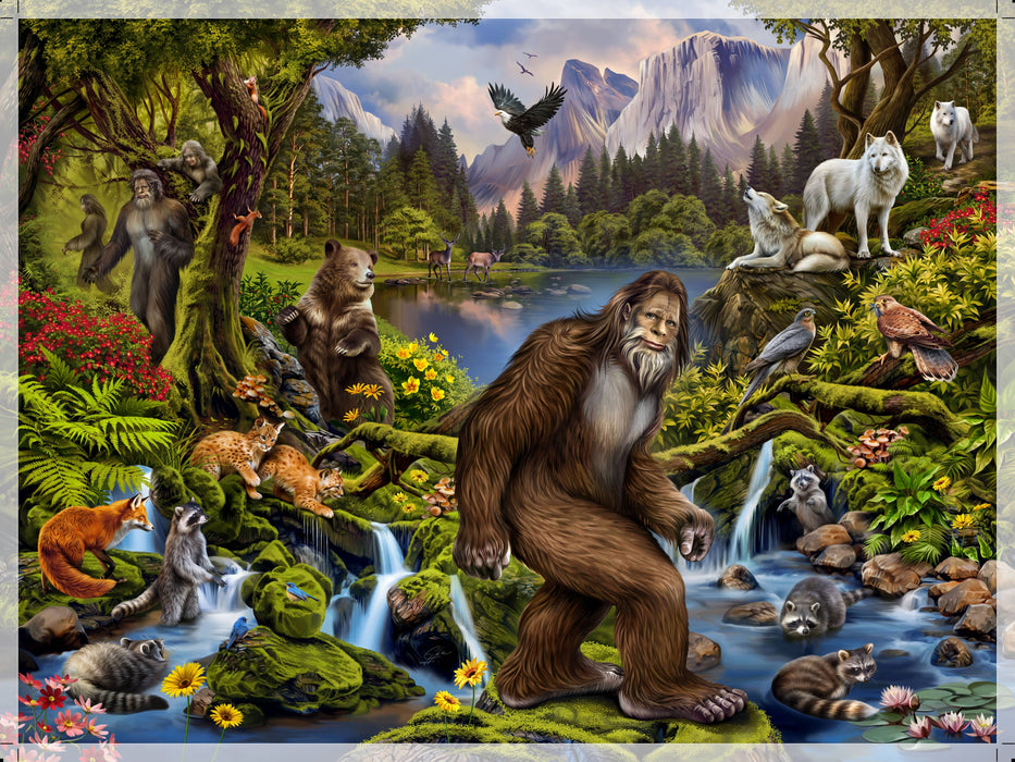 Bigfoot Wildlife Animals Faux Fur Plush Throw Blanket