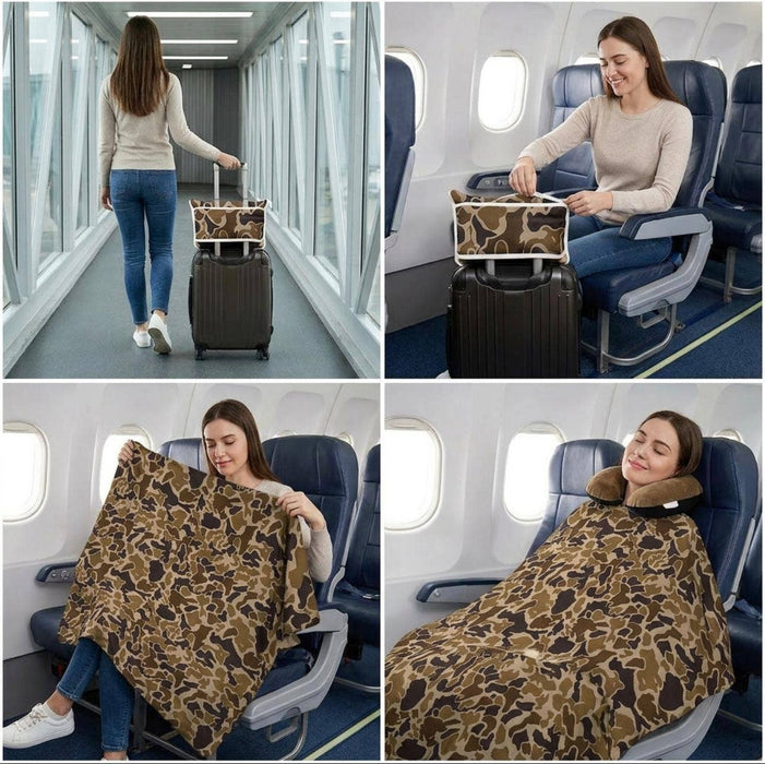 "Duck Camo" Plush Travel Blanket with Matching Case