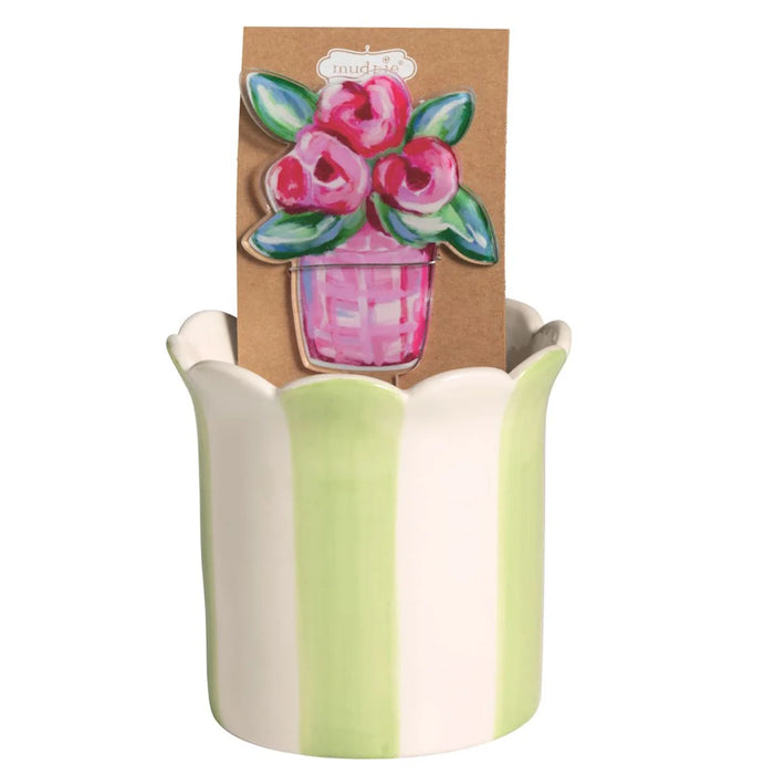 Flower Pot with Plant Stake