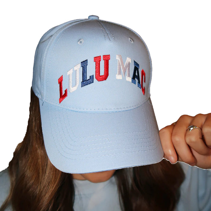 Red, White, and Lulu Embroidered Hat by Lulu Mac