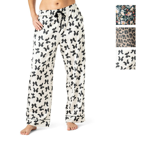 Hello Mello Bow So Lovely Satin Pajama Pants