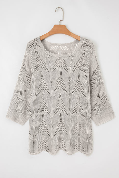 Gray Lightweight Knit Sweater