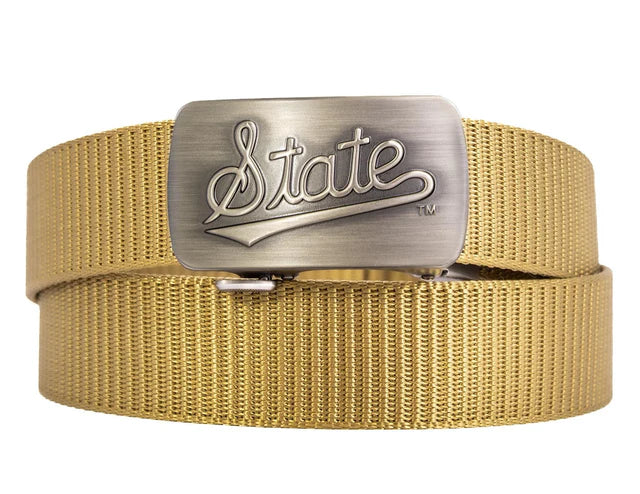 MSU Gunmetal Clamp Buckle, Cut-to-Size Belt