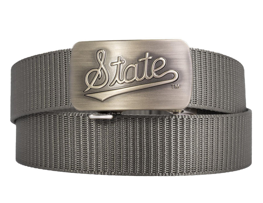 MSU Gunmetal Clamp Buckle, Cut-to-Size Belt