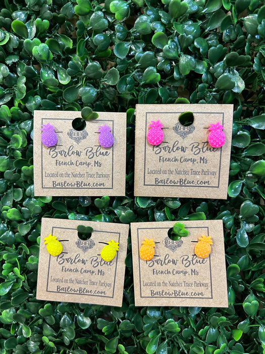 Pineapple Stud Earrings - 4 Colors!