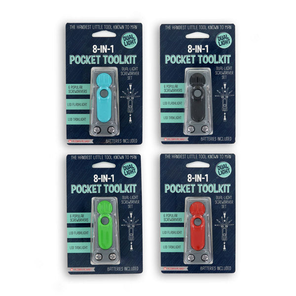 8-in-1 Pocket Tool Kit - 4 Colors!