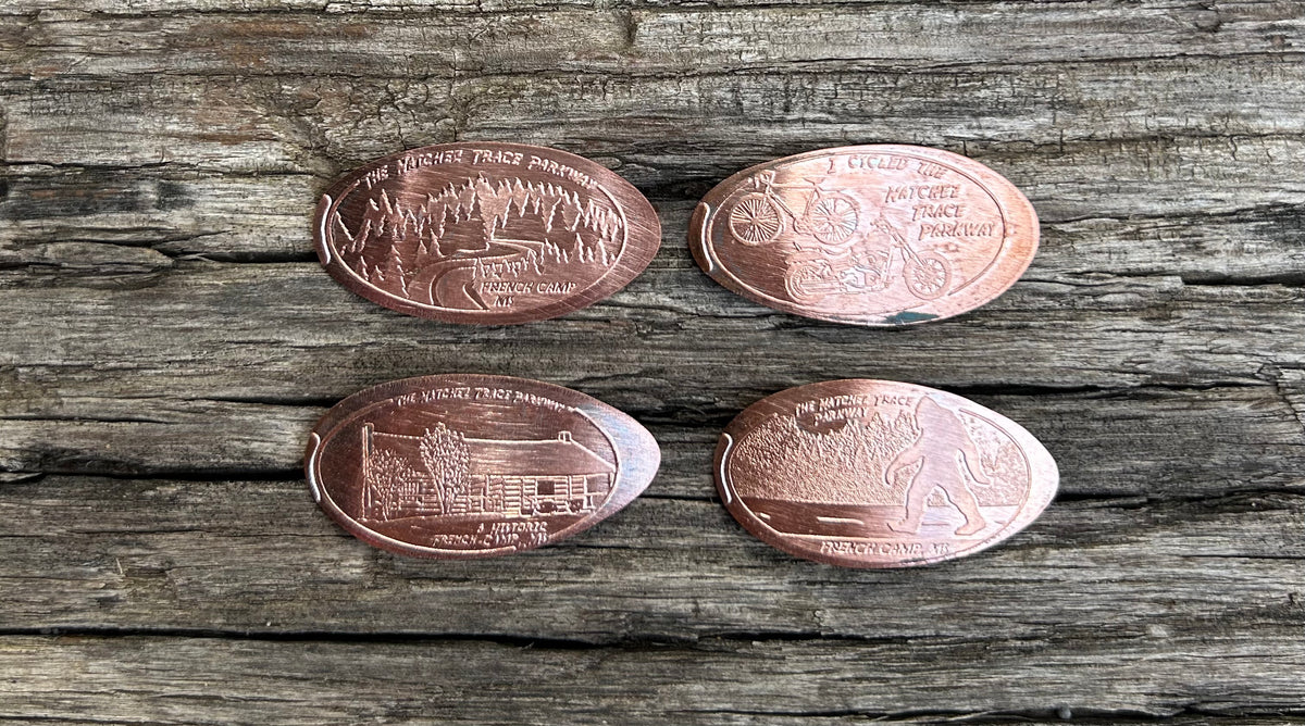 Natchez Trace Parkway / French Camp Souvenir Pressed Pennies 4 Style