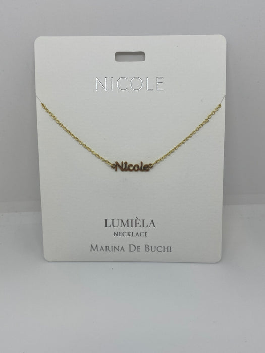 Gold Cut Out Name Necklaces for Names that start with M-Z Name Necklaces