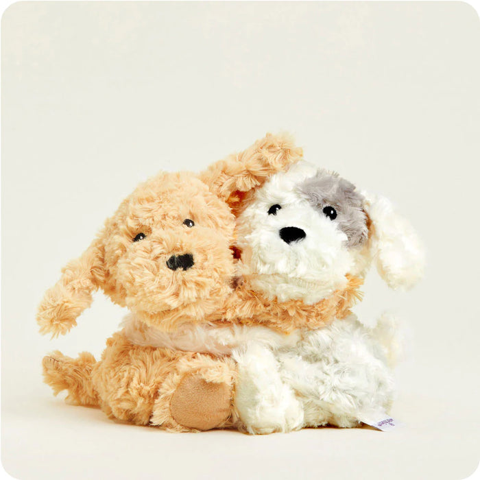 Warmies Animal Hugs - 3 Styles!  Comes in a set of 2 animals hugging. Put them in the microwave and they retain heat for 45 mins - 1 hour.