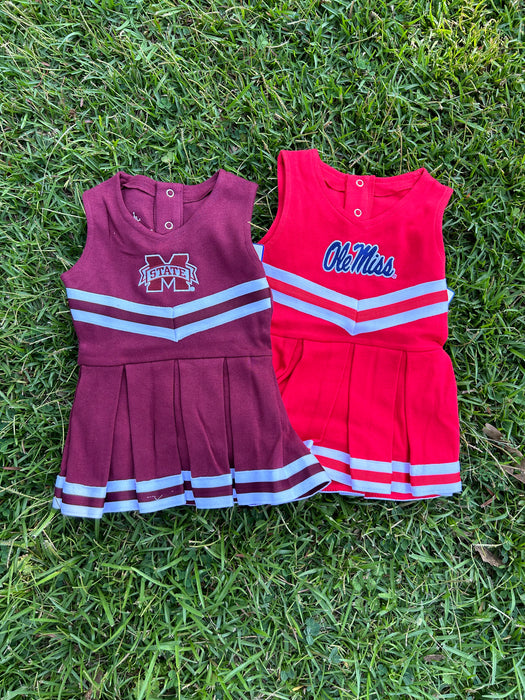MSU or Ole Miss Infant Cheer Suit (sizes 3/6m-24m)
