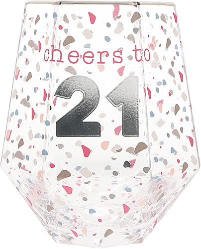 "Cheers To" 16oz Geometric Glass