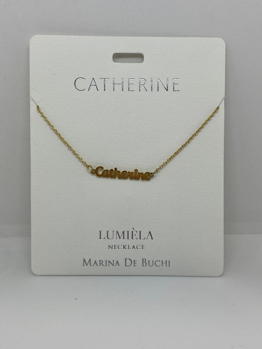 Gold Cut Out Name Necklaces for Names that Start with A-L