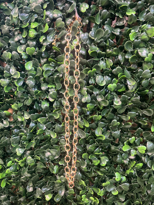Twisted Gold Chain Link Necklace