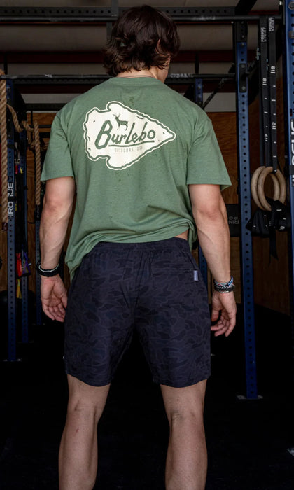 Men's Burlebo Black Camo Heather Athletic Shorts-  Available in Different Inseam Sizes!