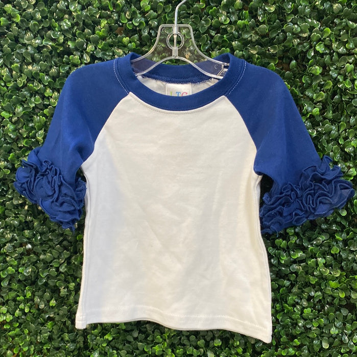 Clearance!  Ruffle Raglan - 6M to 10 - optional monogram for $10.