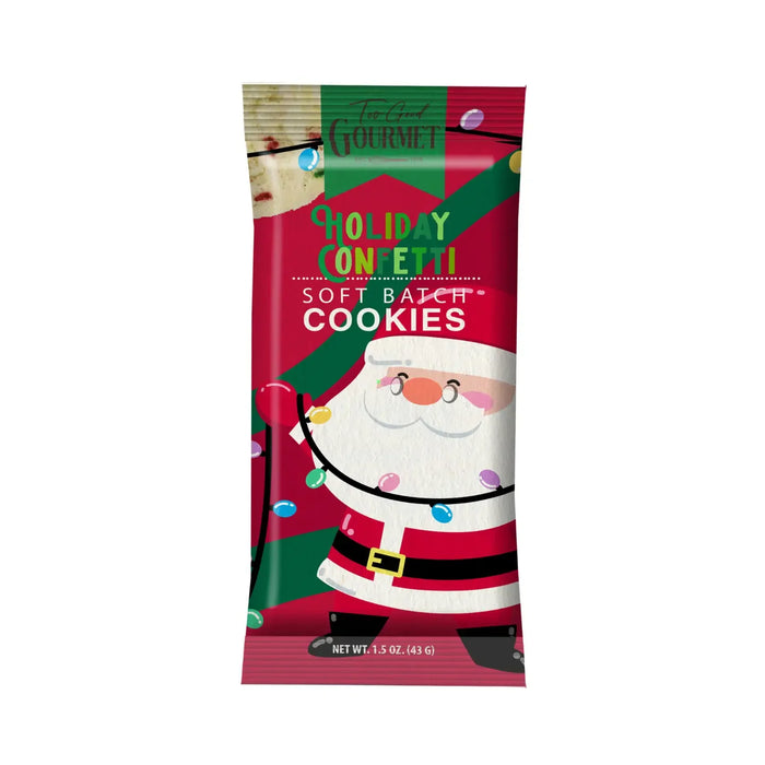 Santa Confetti Character Cookies- Individually Wrapped in Set of 2
