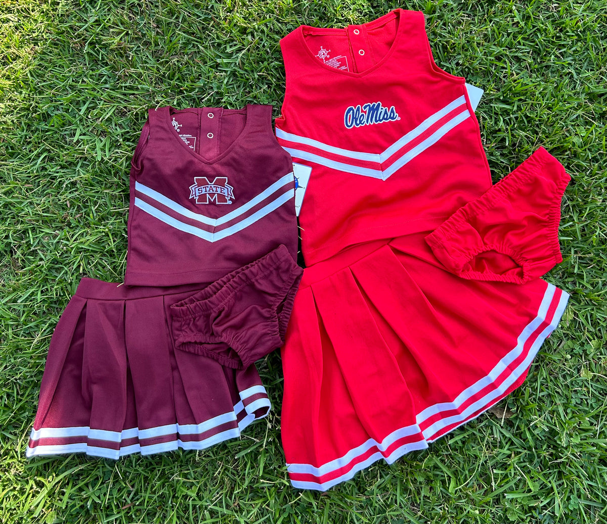 MSU or Ole Miss 3pc Cheer Suit (sizes 2T-8) — Barlow Blue