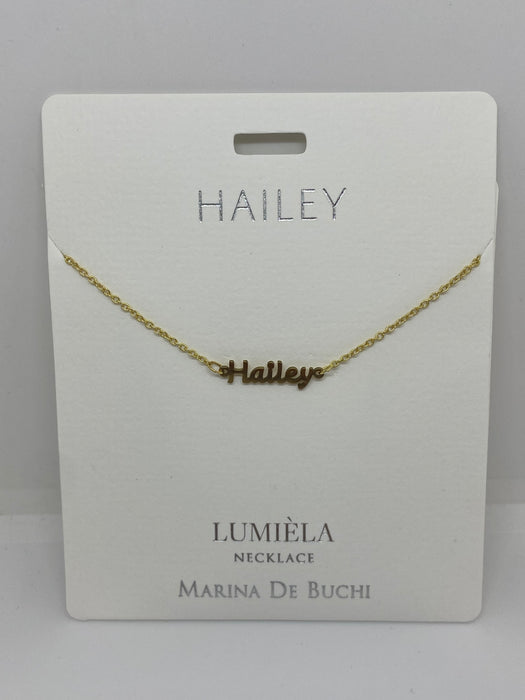 Gold Cut Out Name Necklaces for Names that Start with A-L