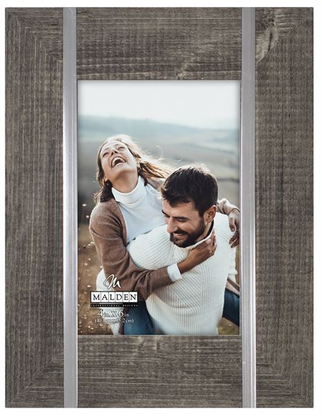 Distressed Gray & Metal (4x6) Picture Frame