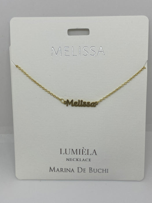 Gold Cut Out Name Necklaces for Names that start with M-Z Name Necklaces