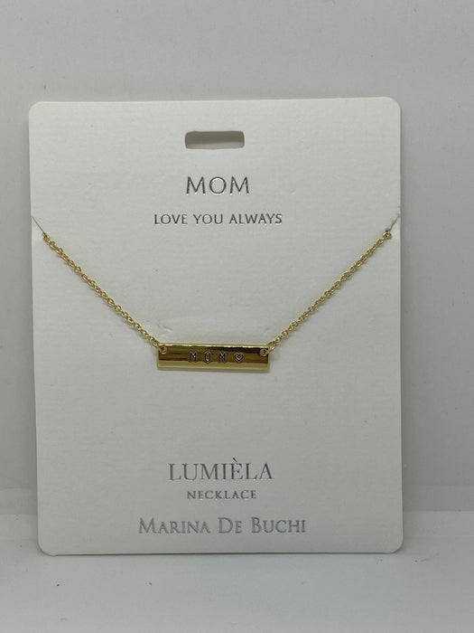 Gold Single Word Bar Necklaces