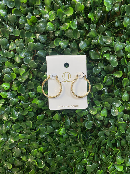 Etched Thin Hoops - 2 Colors!