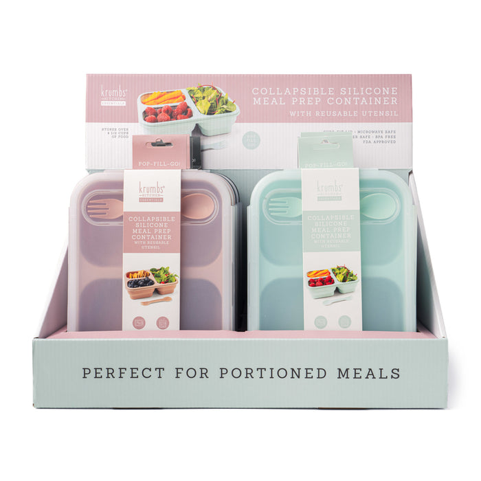 Krumbs Kitchen Collapsible Silicone Meal Prep Container & Utensil