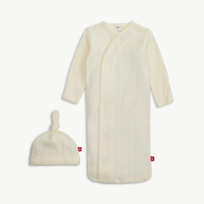 Love Lines Organic Cotton Magnetic Sleeper Gown & Hat Set, One size. Fits NB-3M - 3 STYLES!