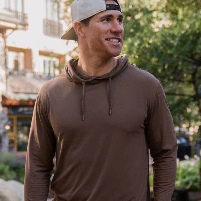 Burlebo Heather Brown Performance Hoodie