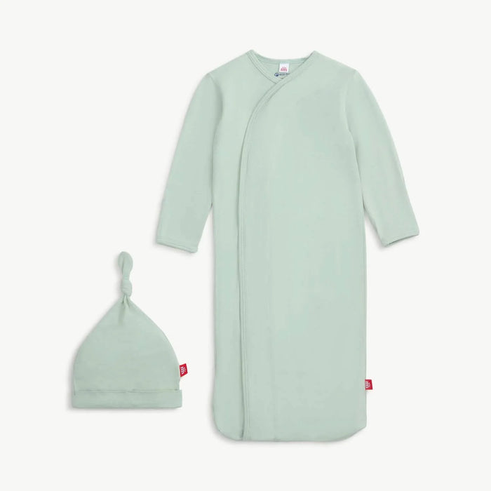 Sea Foam Model Magnetic Cozy Sleeper Gown & Hat Set, One size. Fits NB-3M