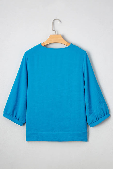 Frilled V-Neck Blouse