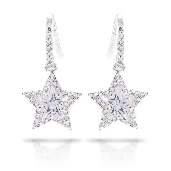 Ice Blu Star Drop Earring – Silver