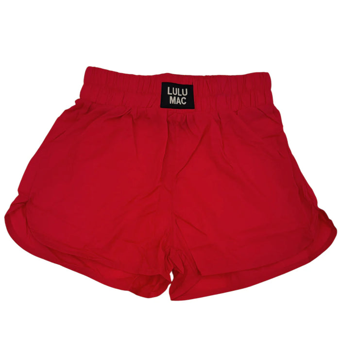 Adult Red Lulu Mac Logo Shorts