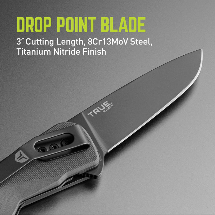 True Utility Gray EDC Fast Flip Knife