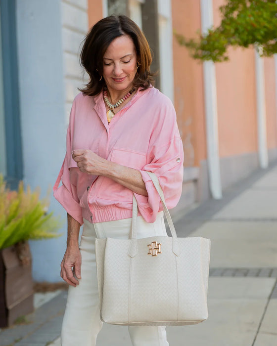 Heath Tote Bag Woven Almond by Caroline Hill
