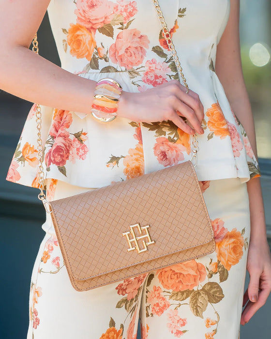 Bryn Woven Tan Clutch / Crossbody by Caroline Hill