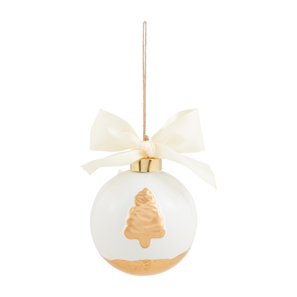 Hand Painted Gold & White Ornament - 3 Styles!