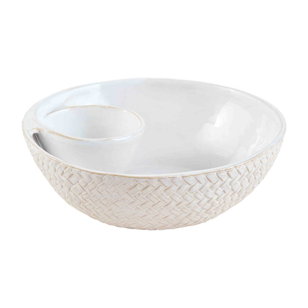 Stoneware Textured Chip & Dip Bowl