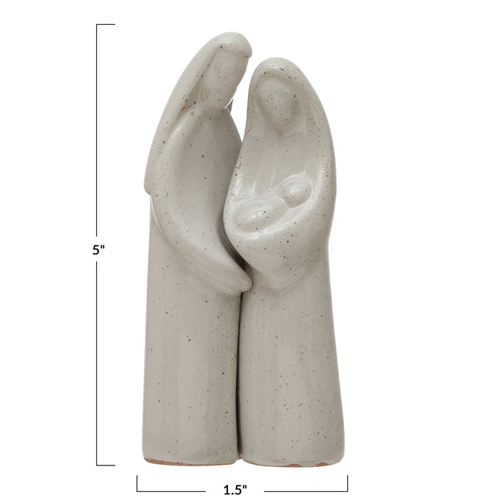 Stoneware Holy Family, Set of 2 Figurines