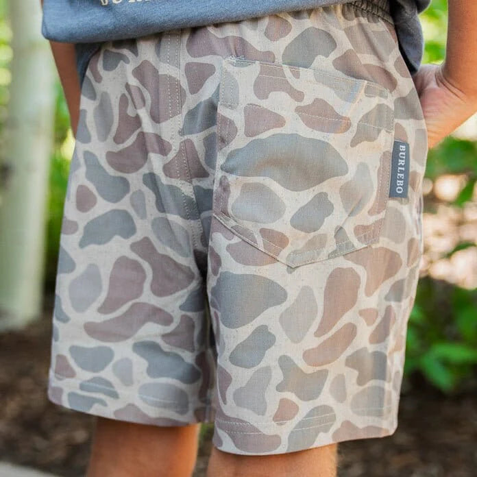 Youth & Toddler Athletic Shorts – Classic Deer Camo – by Burlebo